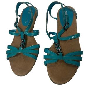 Women's Aerosoles Teal Blue Sandals Size 6.5